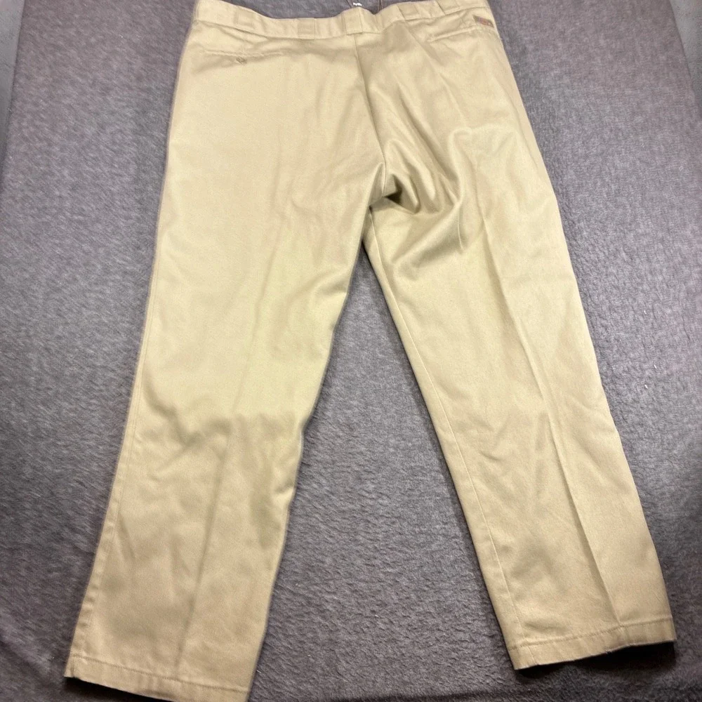 Dickies 874 Original Fit Work Pants Mens 46x32 Khaki Tan Straight Leg Workwear